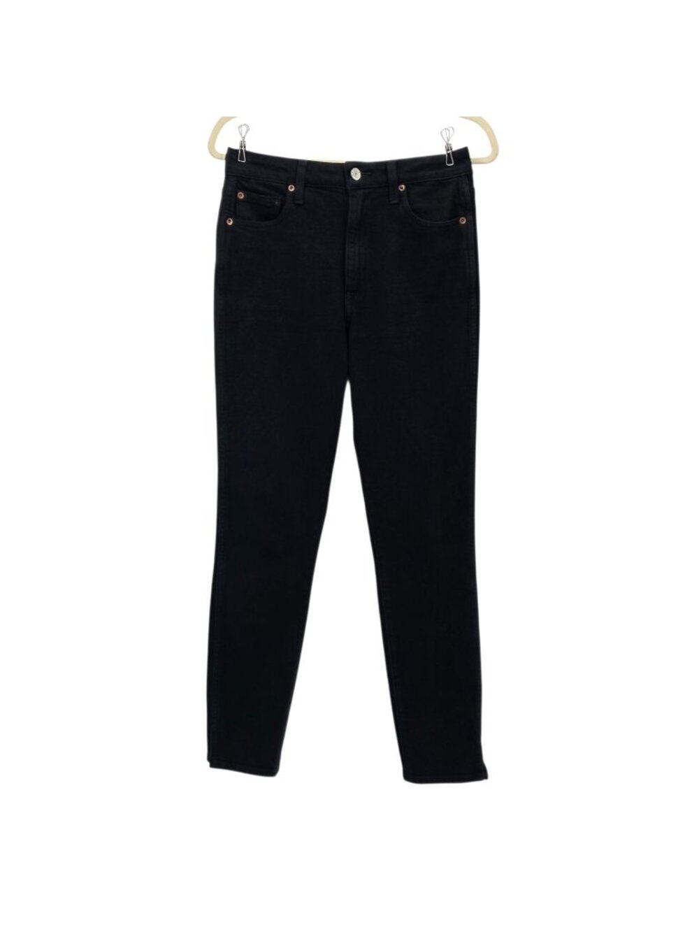 Trave Womens 27 Jeans Lawson Slim Full Length Black Denim High Rise Jeans